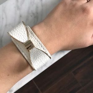 Faux Leather Bow Bracelet